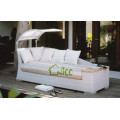 SL- (55) muebles de patio al aire libre PE sofá ratán cum cama / sofá cama